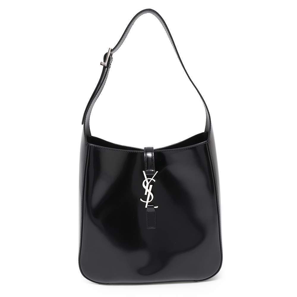 Saint Laurent Paris Shoulder Bag LE Hobo Patent Vernis Leather Black